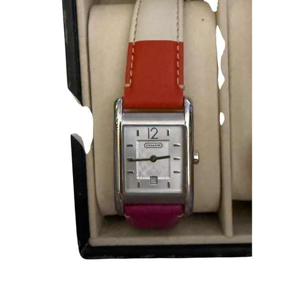 Vintage Coach Reese Watch with a Silver Case and Multi Color Leather Strap main image 6